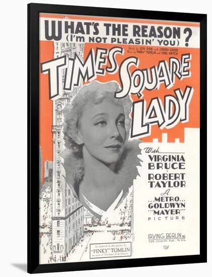 Times Square Lady Sheet Music-null-Framed Art Print