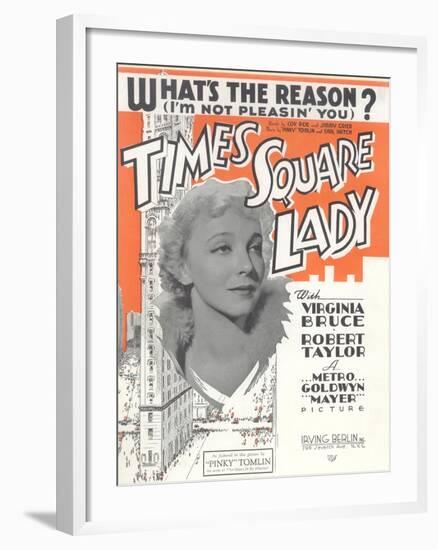 Times Square Lady Sheet Music-null-Framed Art Print