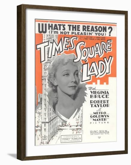 Times Square Lady Sheet Music-null-Framed Art Print