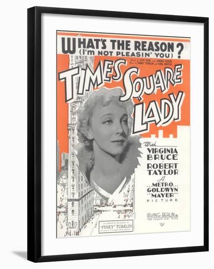 Times Square Lady Sheet Music-null-Framed Art Print