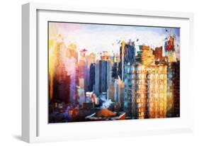 Times Square Life - In the Style of Oil Painting-Philippe Hugonnard-Framed Giclee Print