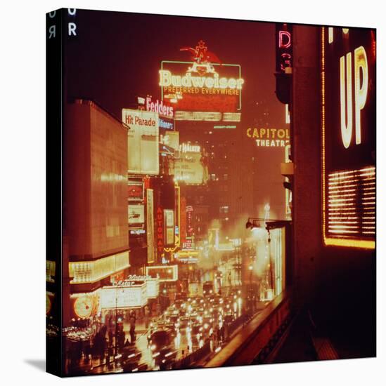 Times Square Lights-Andreas Feininger-Stretched Canvas