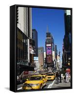 Times Square, Manhattan, New York City, New York, USA-Amanda Hall-Framed Stretched Canvas