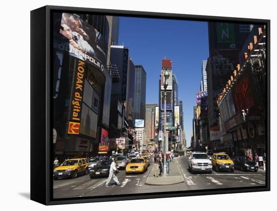 Times Square, Manhattan, New York City, New York, USA-Amanda Hall-Framed Stretched Canvas