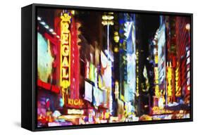 Times Square Night II - In the Style of Oil Painting-Philippe Hugonnard-Framed Stretched Canvas