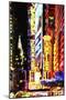 Times Square Night III - In the Style of Oil Painting-Philippe Hugonnard-Mounted Giclee Print