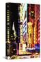 Times Square Night III - In the Style of Oil Painting-Philippe Hugonnard-Stretched Canvas