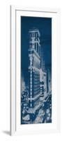 Times Square Postcard Blueprint Panel-Wild Apple Portfolio-Framed Art Print