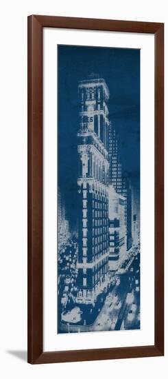 Times Square Postcard Blueprint Panel-Wild Apple Portfolio-Framed Art Print