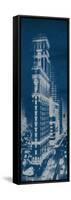 Times Square Postcard Blueprint Panel-Wild Apple Portfolio-Framed Stretched Canvas