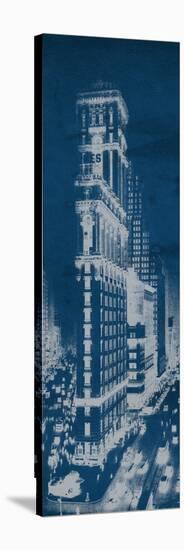 Times Square Postcard Blueprint Panel-Wild Apple Portfolio-Stretched Canvas