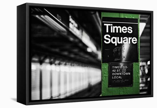 Times Square Subway Green-Susan Bryant-Framed Stretched Canvas