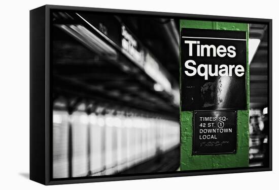 Times Square Subway Green-Susan Bryant-Framed Stretched Canvas