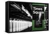 Times Square Subway Green-Susan Bryant-Framed Stretched Canvas