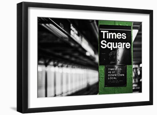 Times Square Subway Green-Susan Bryant-Framed Photographic Print