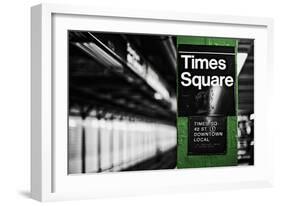 Times Square Subway Green-Susan Bryant-Framed Photographic Print