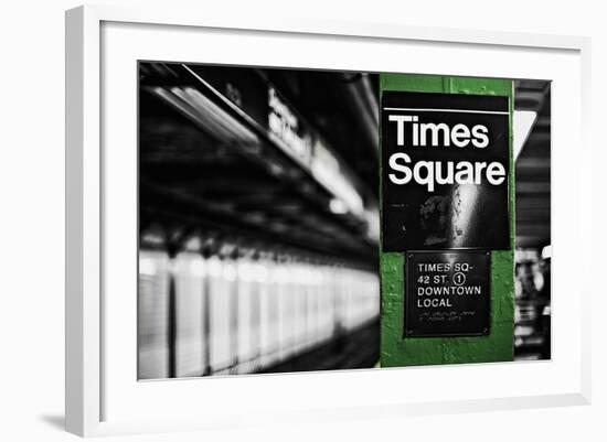 Times Square Subway Green-Susan Bryant-Framed Photographic Print