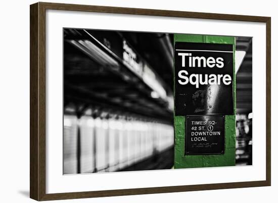 Times Square Subway Green-Susan Bryant-Framed Photographic Print