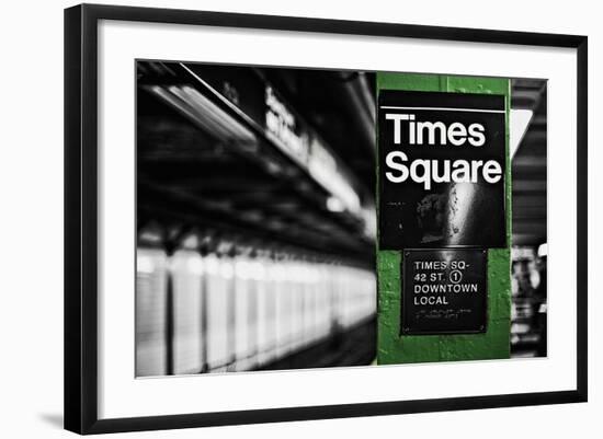 Times Square Subway Green-Susan Bryant-Framed Photographic Print