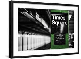 Times Square Subway Green-Susan Bryant-Framed Photographic Print