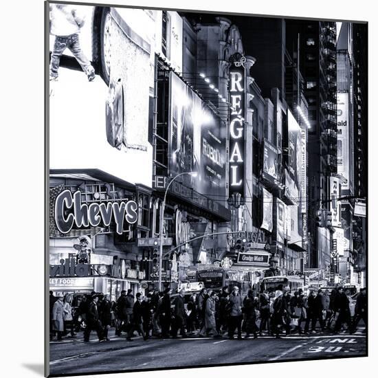 Times Square Urban Scene by Night - Manhattan - New York City - United States-Philippe Hugonnard-Mounted Photographic Print