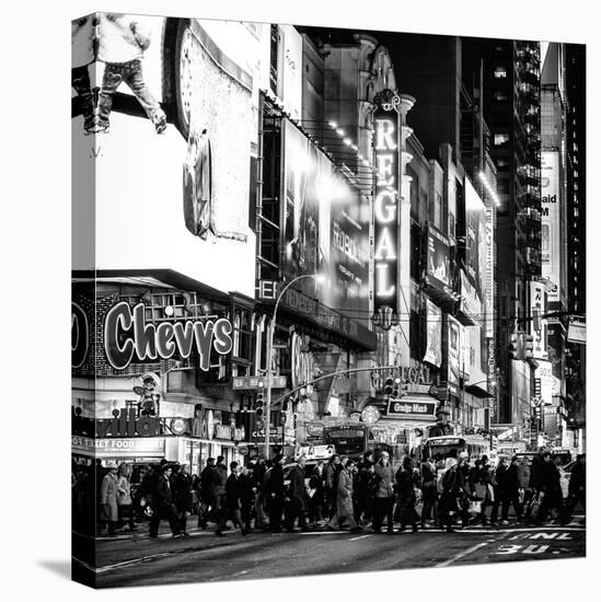 Times Square Urban Scene by Night - Manhattan - New York City - United States-Philippe Hugonnard-Stretched Canvas