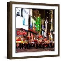 Times Square Urban Scene by Night - Manhattan - New York City - United States-Philippe Hugonnard-Framed Photographic Print