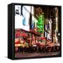 Times Square Urban Scene by Night - Manhattan - New York City - United States-Philippe Hugonnard-Framed Stretched Canvas