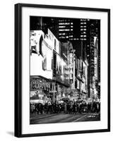 Times Square Urban Scene by Night - Manhattan - New York City - United States-Philippe Hugonnard-Framed Photographic Print