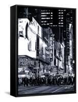 Times Square Urban Scene by Night - Manhattan - New York City - United States-Philippe Hugonnard-Framed Stretched Canvas