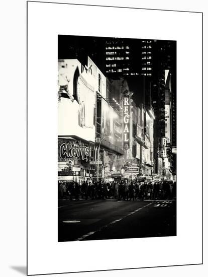 Times Square Urban Scene by Night - Manhattan - New York City - United States-Philippe Hugonnard-Mounted Art Print