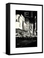 Times Square Urban Scene by Night - Manhattan - New York City - United States-Philippe Hugonnard-Framed Stretched Canvas