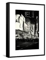 Times Square Urban Scene by Night - Manhattan - New York City - United States-Philippe Hugonnard-Framed Stretched Canvas