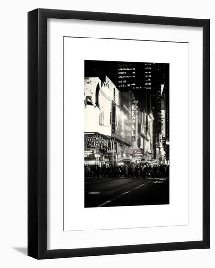 Times Square Urban Scene by Night - Manhattan - New York City - United States-Philippe Hugonnard-Framed Art Print