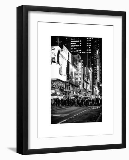 Times Square Urban Scene by Night - Manhattan - New York City - United States-Philippe Hugonnard-Framed Art Print