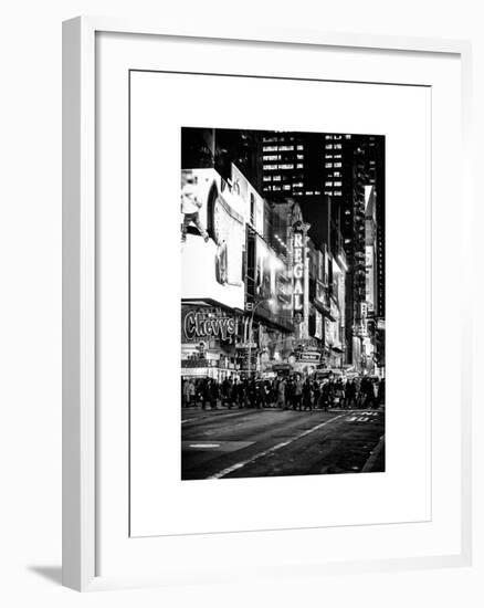 Times Square Urban Scene by Night - Manhattan - New York City - United States-Philippe Hugonnard-Framed Art Print