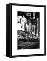 Times Square Urban Scene by Night - Manhattan - New York City - United States-Philippe Hugonnard-Framed Stretched Canvas