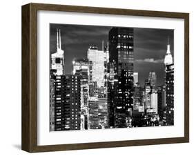 Times Square with Empire State Building, Architecture and Buildings, Manhattan, NYC-Philippe Hugonnard-Framed Premium Photographic Print