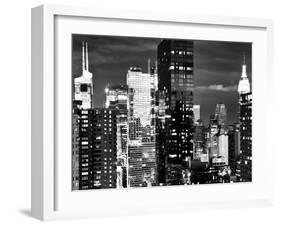 Times Square with Empire State Building, Architecture and Buildings, Manhattan, NYC-Philippe Hugonnard-Framed Premium Photographic Print