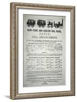 Timetable For the New York and Harlem Rail Road, 1848-null-Framed Giclee Print