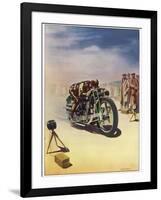 Timing a Motor Cycle-Shuffrey-Framed Photographic Print
