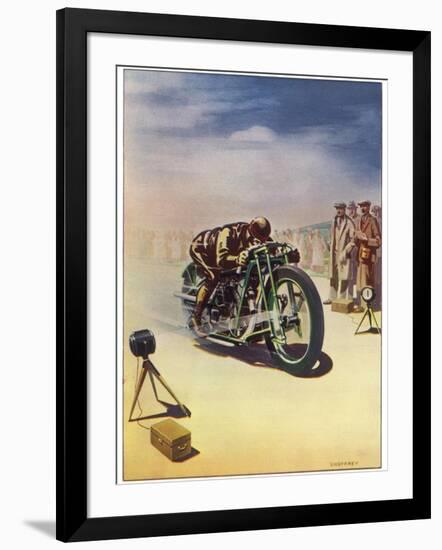 Timing a Motor Cycle-Shuffrey-Framed Photographic Print