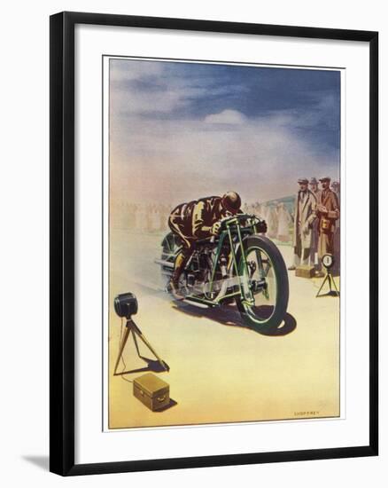 Timing a Motor Cycle-Shuffrey-Framed Photographic Print