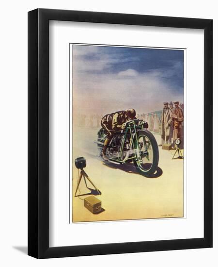 Timing a Motor Cycle-Shuffrey-Framed Photographic Print