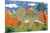 Timmy the Triceratops-Sophie Harding-Mounted Premium Giclee Print