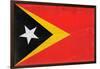 Timor-Leste Flag Design with Wood Patterning - Flags of the World Series-Philippe Hugonnard-Framed Art Print