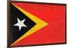 Timor-Leste Flag Design with Wood Patterning - Flags of the World Series-Philippe Hugonnard-Framed Art Print