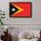 Timor-Leste Flag Design with Wood Patterning - Flags of the World Series-Philippe Hugonnard-Framed Art Print displayed on a wall