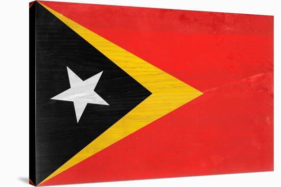 Timor-Leste Flag Design with Wood Patterning - Flags of the World Series-Philippe Hugonnard-Stretched Canvas