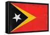 Timor-Leste Flag Design with Wood Patterning - Flags of the World Series-Philippe Hugonnard-Framed Stretched Canvas